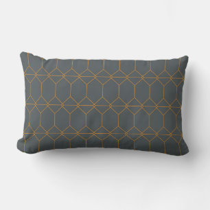 Green, golden, simple, retro, elegant illustration lumbar cushion