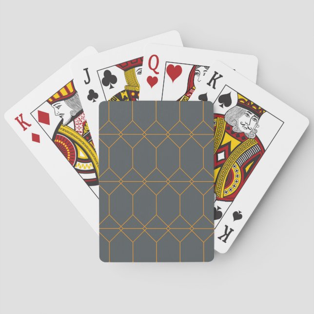 Green, golden, simple, retro, elegant illustration playing cards (Back)