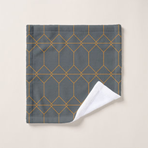 Green, golden, simple, retro, elegant illustration wash cloth