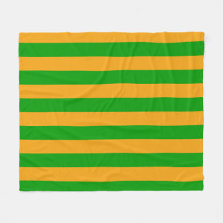 Green Golden Striped Pattern For Christmas Fleece Blanket