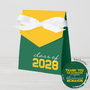 Green & Golden Yellow Graduation Favour Boxes