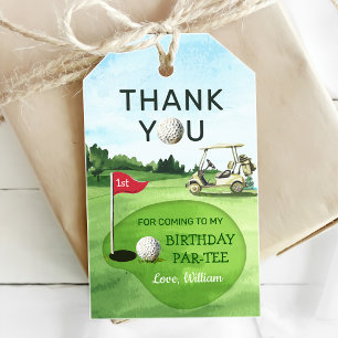 Green Golf 1st Birthday Par-tee Gift Tags