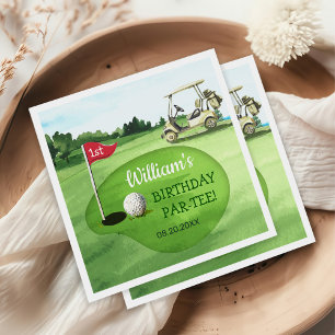 Green Golf 1st Birthday Par-tee Napkin
