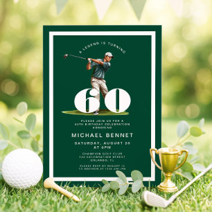 Green Golf 60th Birthday Invitation