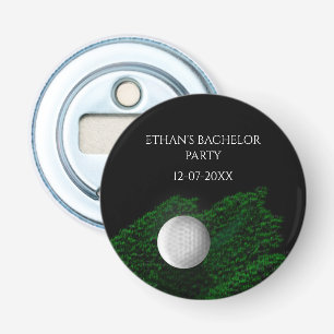 Green golf ball golfers bachelor party bottle opener