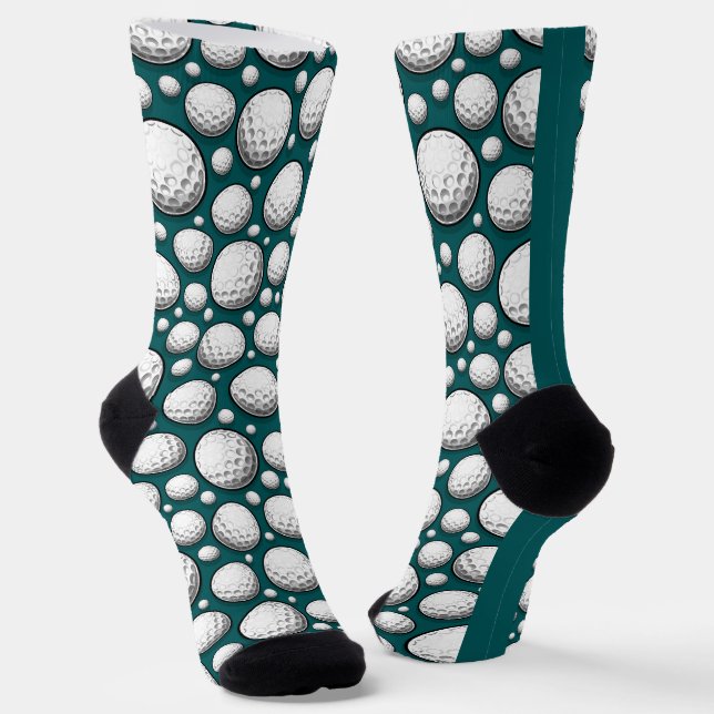 Green Golf Balls Socks (Angled)