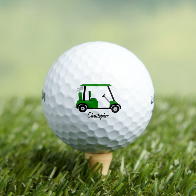 Green Golf Buggy Design Balls (Insitu Tee)