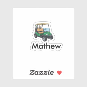 Green golf car name man sports boy gifts letter