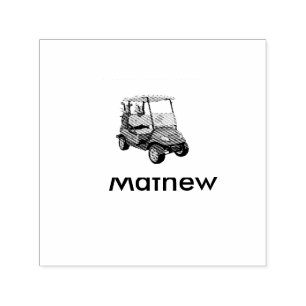 Green golf car name man sports boy gifts letter self-inking stamp