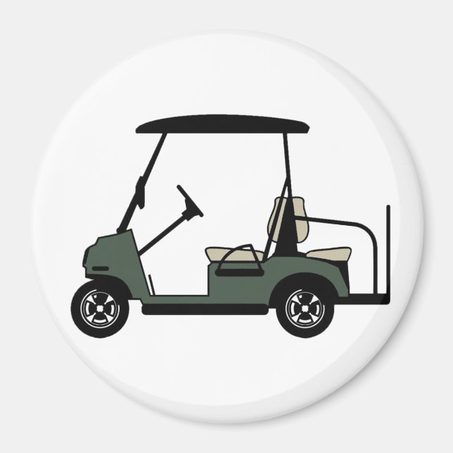 Green Golf Cart Magnet (Front)