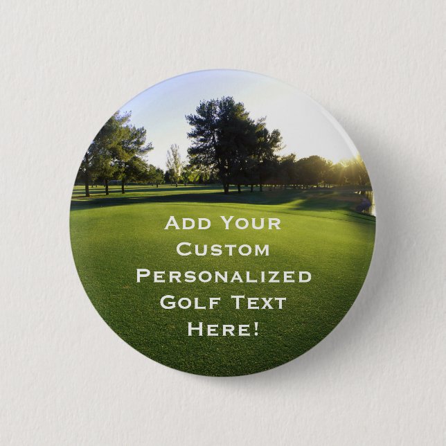 Green Golf Course at Dawn 6 Cm Round Badge (Front)