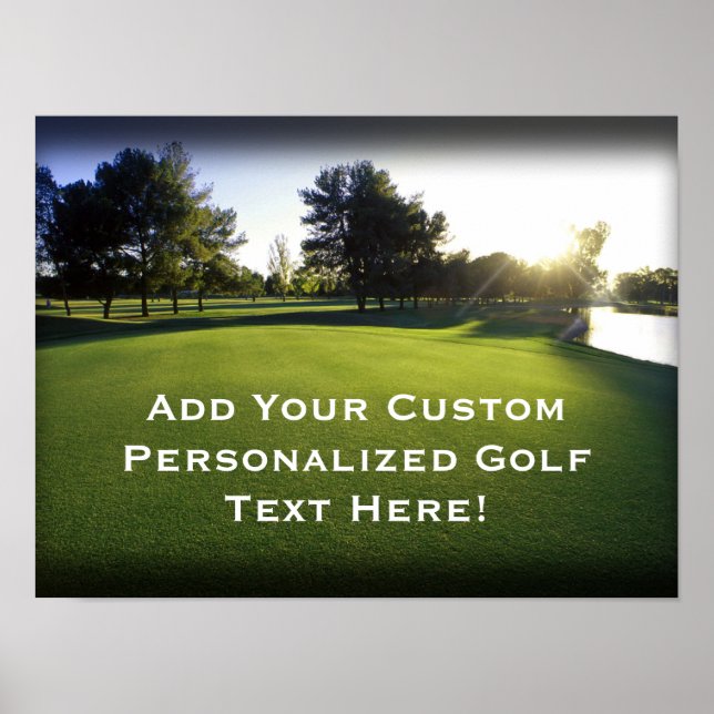 Green Golf Course at Dawn Poster (Front)