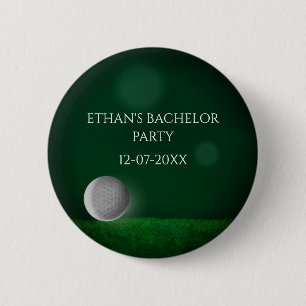 Green golf course golf ball golf bachelor party 6 cm round badge