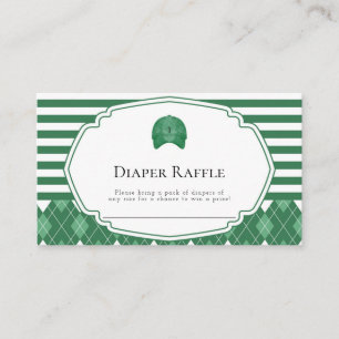 Green golf diaper raffle enclosure card
