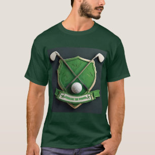 Green Golf Emblem Featuring Clubs and Ball T-Shirt
