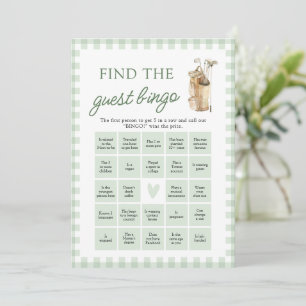 Green Golf Find the Guest Bingo Baby Shower Game Invitation