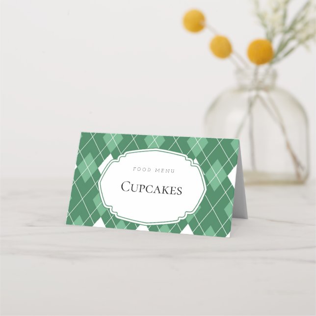 green golf folded food menu card (Front)