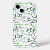 Green Golf Icons Pattern
