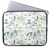 Green Golf Icons Pattern