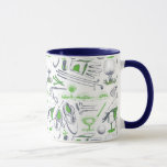 Green Golf Icons Pattern Mug<br><div class="desc">Check out this design featuring a green golf icon pattern.</div>