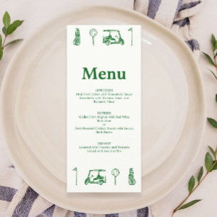 Green Golf Line Drawings Menu 