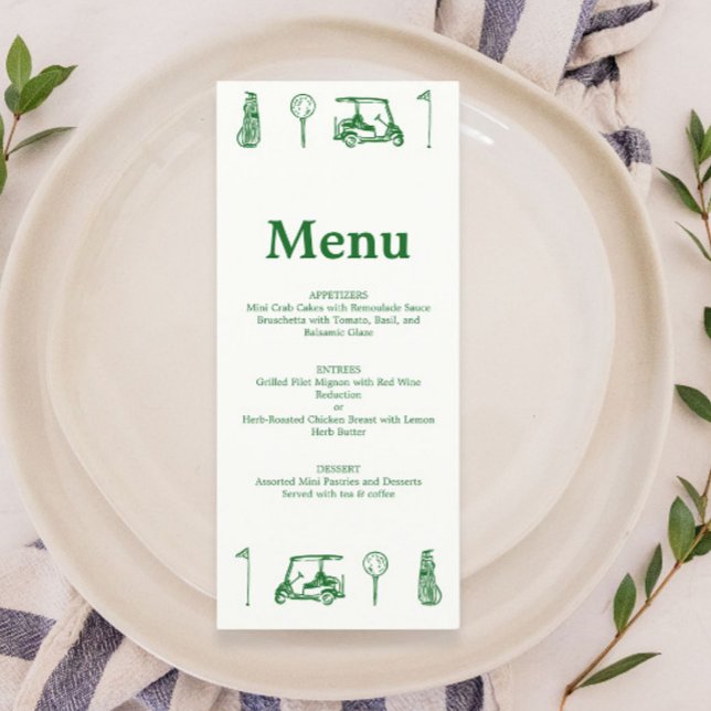 Green Golf Line Drawings Menu  (Creator Uploaded)