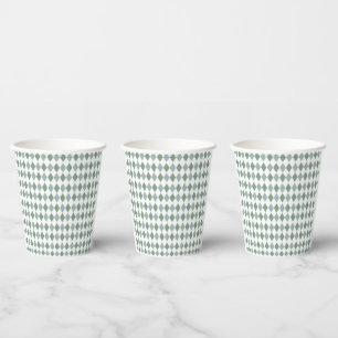 Green Golf Pattern Birthday  Paper Cups