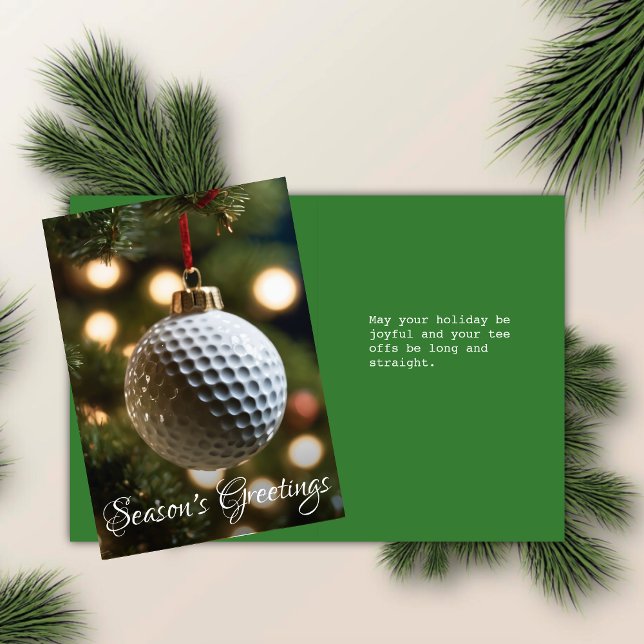 Green Golf Season's Greetings Folded Christmas Holiday Card (Creator Uploaded)