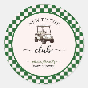 Green Golf theme Baby shower Classic Round Sticker