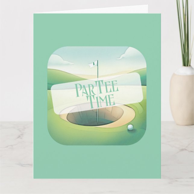 Green Golf Theme Birthday Card (Front)