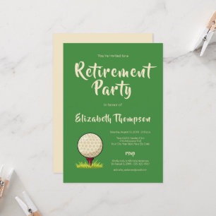 Green Golf Themed Retirement Party Invitation