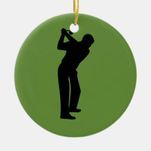 Green Golfer Custom Golfing Ceramic Ornament