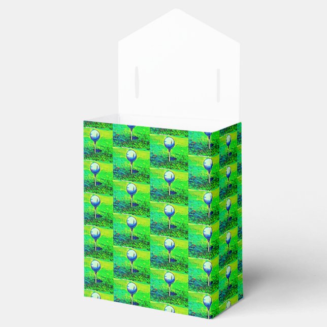Green Golfing Tiled Favour Boxes (Opened)