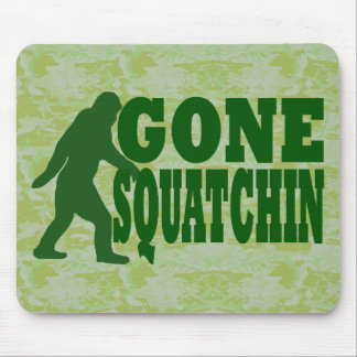 Green gone squatchin slogan text mouse pad