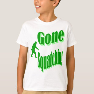 Green gone squatchin slogan text T-Shirt