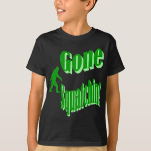Green gone squatchin slogan text T-Shirt