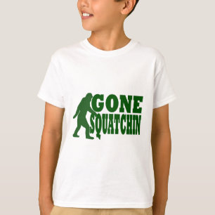 Green gone squatchin slogan text T-Shirt