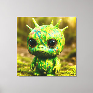 Green Goo Monster – Creepy Cute Canvas Print