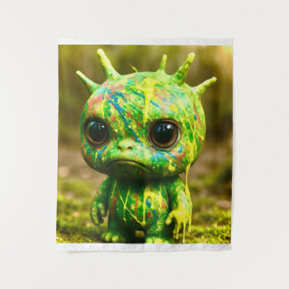 Green Goo Monster – Creepy Cute Canvas Print Tapestry