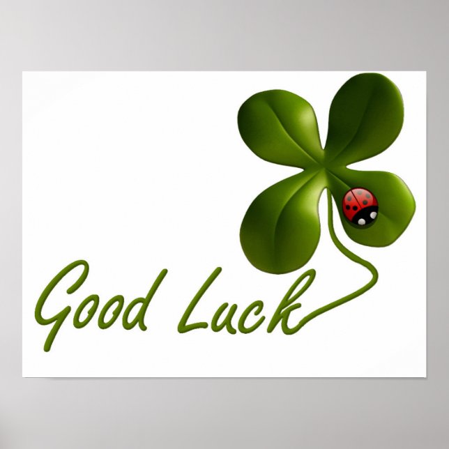 Green Good Luck Clover Ladybug St. Patrick's Day Poster (Front)