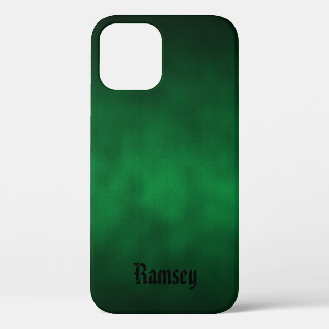 Green Gothic Ombre Art With Your Name Case-Mate iPhone Case (Back)