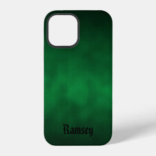 Green Gothic Ombre Art With Your Name iPhone 12 Case