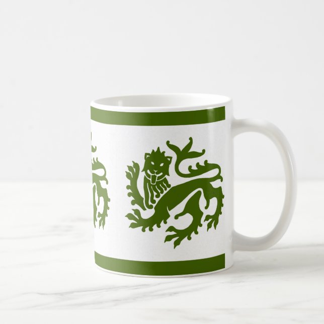 Green Gothic Revival Lions Mug (Right)