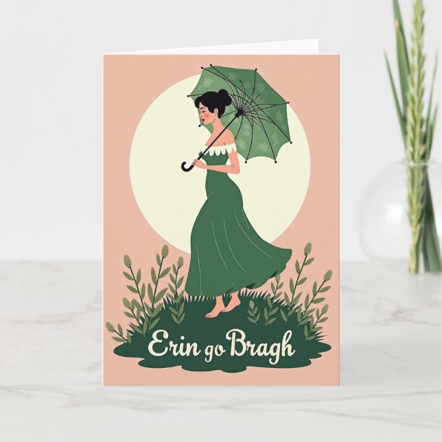Green Gown Woman Profile Art Card (Front)