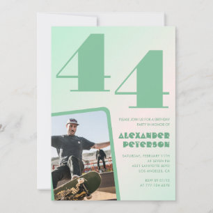 Green gradient 44th birthday invitations Boy Photo