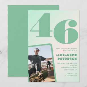 Green gradient 46th birthday invitations Boy Photo