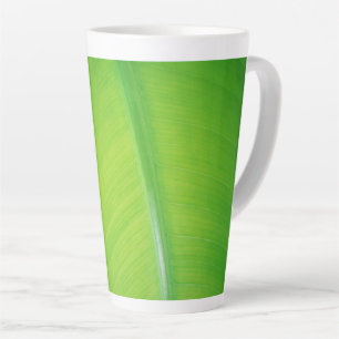 Green gradient Banana leaf texture pattern name Latte Mug