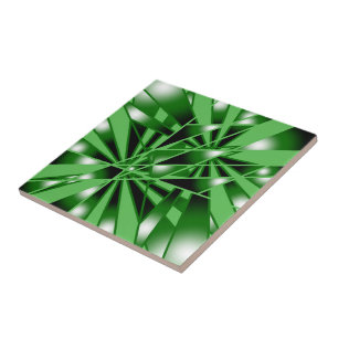 Green Gradient Colour Fill Art Perspective Drawing Ceramic Tile