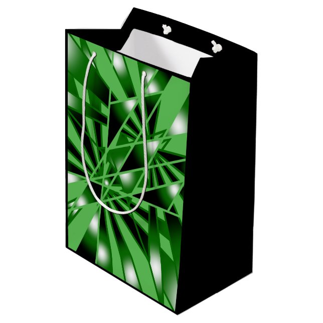 Green Gradient Colour Fill Art Perspective Drawing Medium Gift Bag (Back Angled)