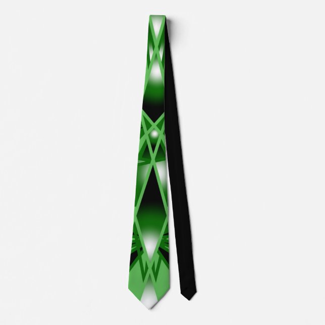 Green Gradient Colour Fill Art Perspective Drawing Tie (Front)